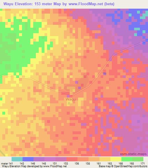 Wayu,Kenya Elevation Map