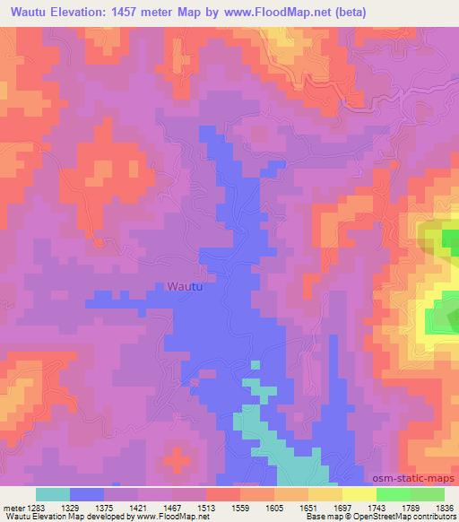 Wautu,Kenya Elevation Map