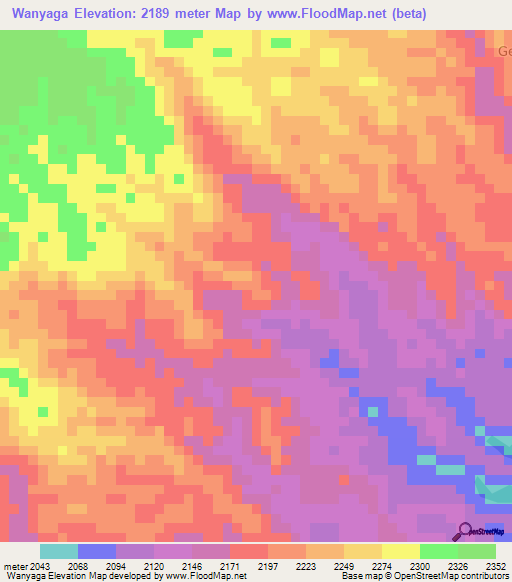 Wanyaga,Kenya Elevation Map