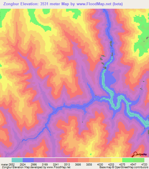 Zongbur,China Elevation Map