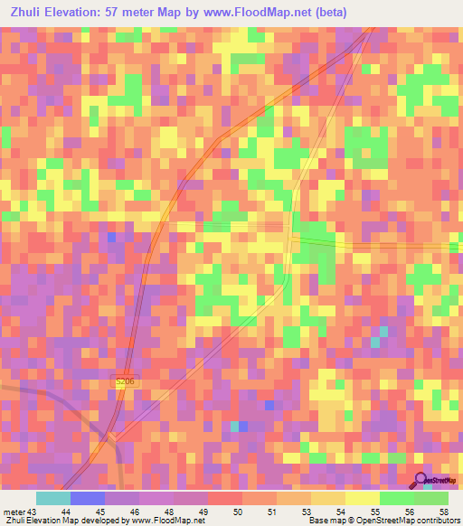 Zhuli,China Elevation Map