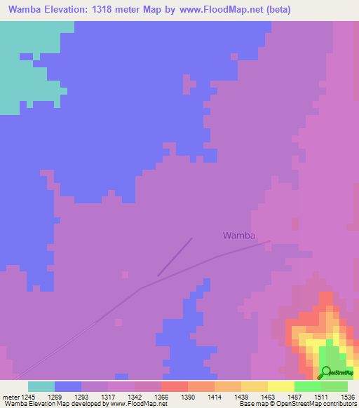Wamba,Kenya Elevation Map