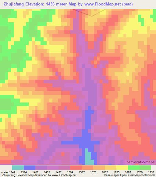 Zhujiafang,China Elevation Map