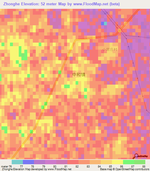 Zhonghe,China Elevation Map