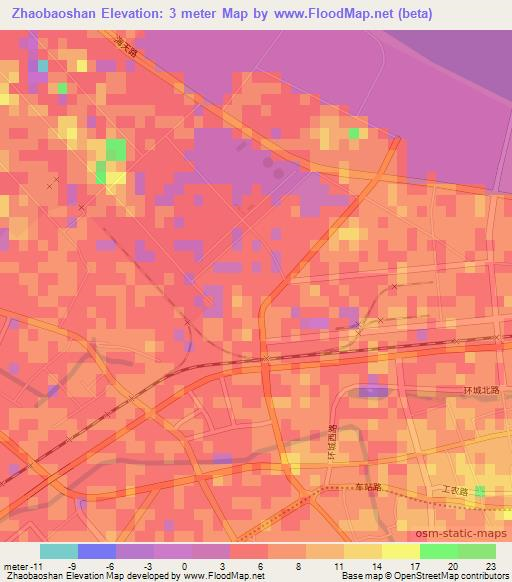 Zhaobaoshan,China Elevation Map