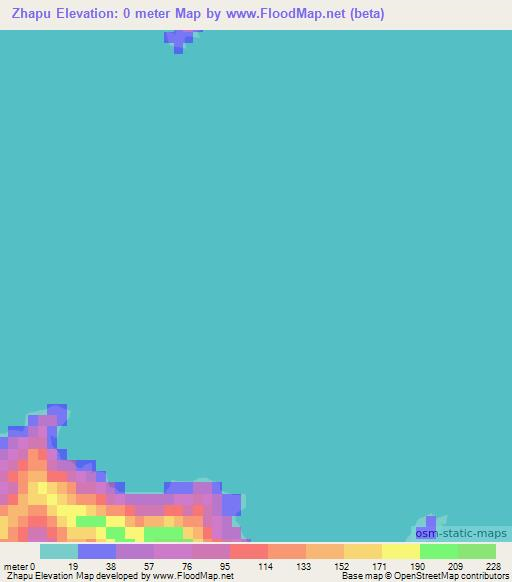 Zhapu,China Elevation Map