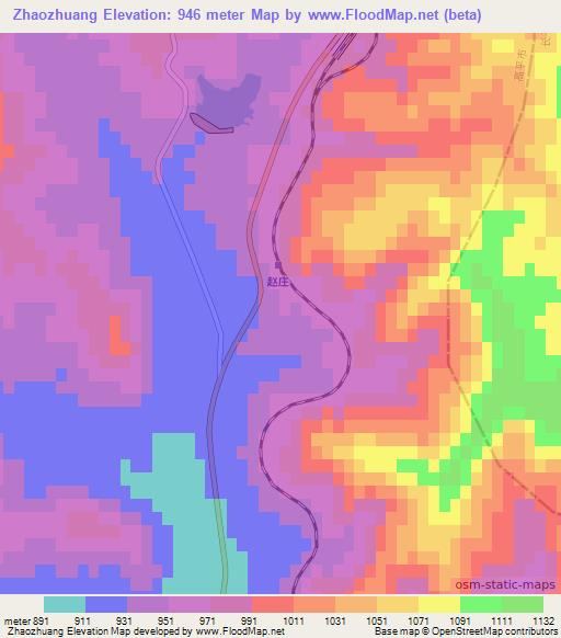 Zhaozhuang,China Elevation Map