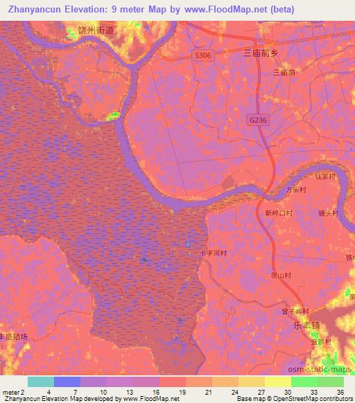 Zhanyancun,China Elevation Map
