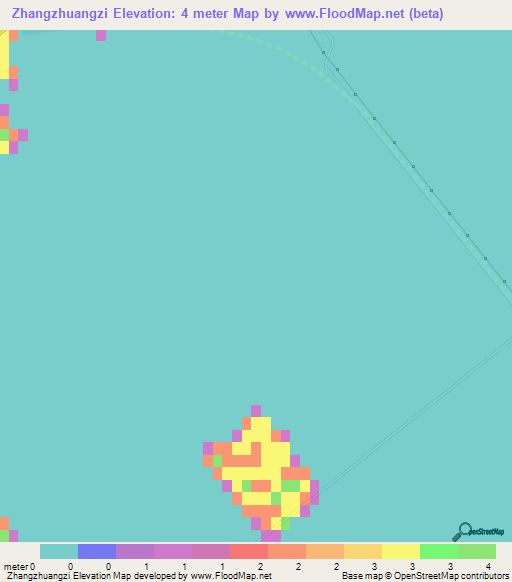 Zhangzhuangzi,China Elevation Map
