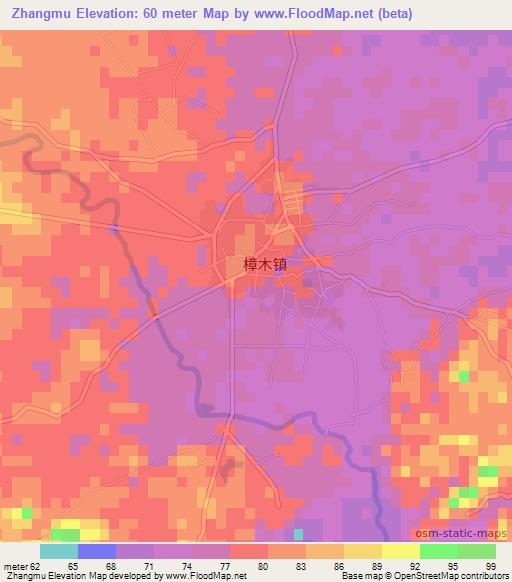 Zhangmu,China Elevation Map