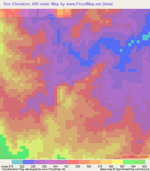 Voo,Kenya Elevation Map