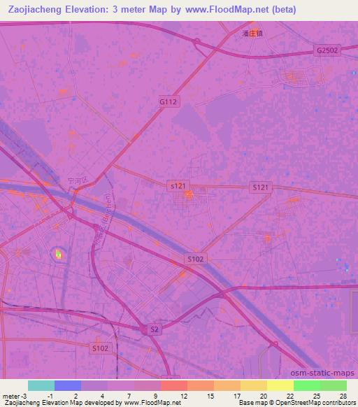 Zaojiacheng,China Elevation Map