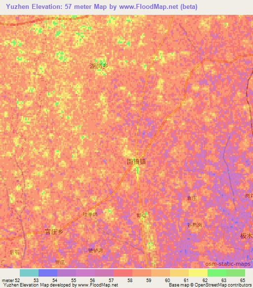 Yuzhen,China Elevation Map