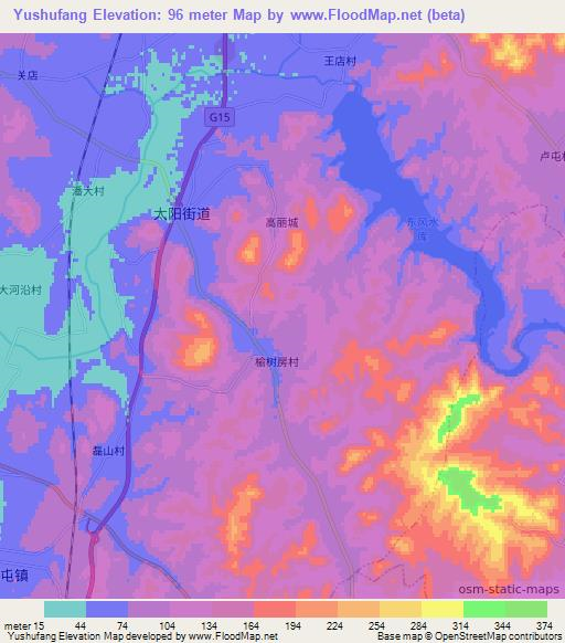 Yushufang,China Elevation Map