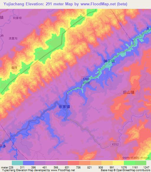 Yujiachang,China Elevation Map