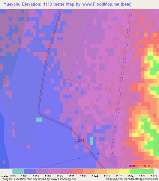 Yueyahu,China Elevation Map