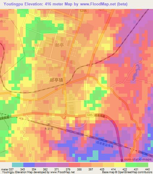Youtingpu,China Elevation Map