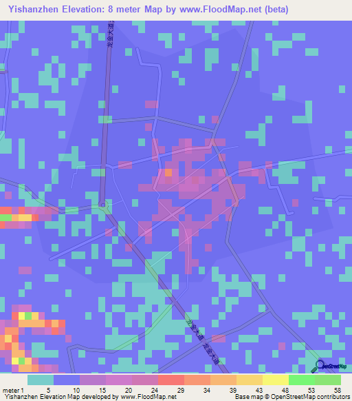 Yishanzhen,China Elevation Map