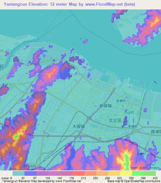 Yantangcun,China Elevation Map
