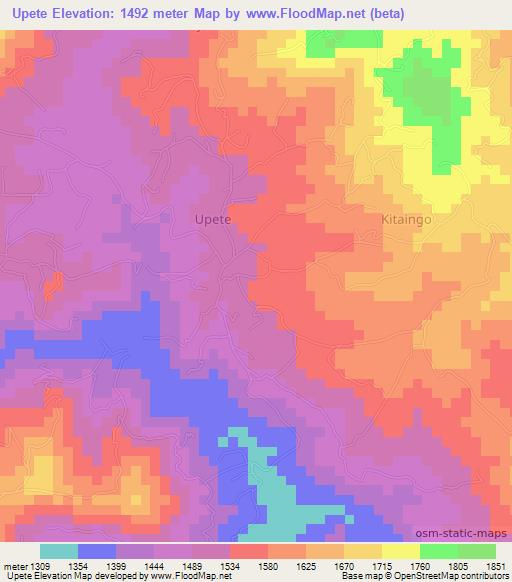 Upete,Kenya Elevation Map
