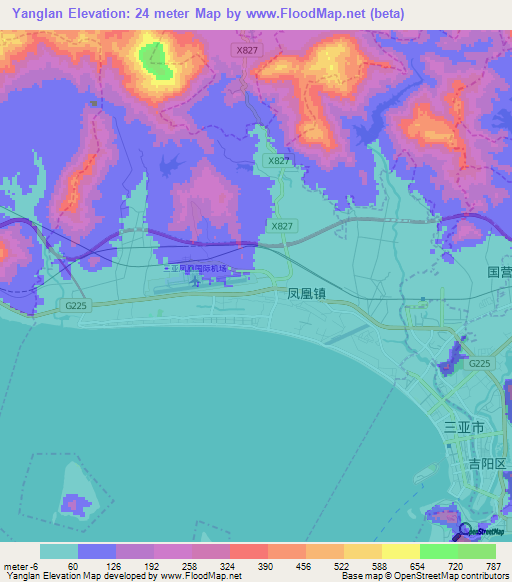 Yanglan,China Elevation Map