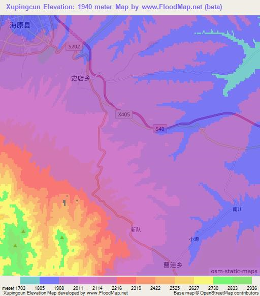 Xupingcun,China Elevation Map