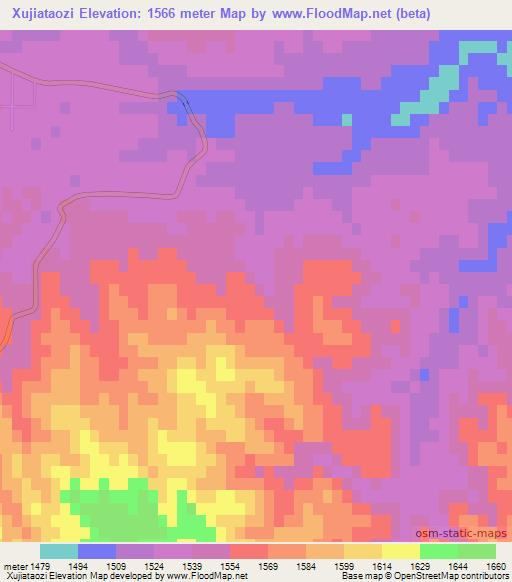Xujiataozi,China Elevation Map