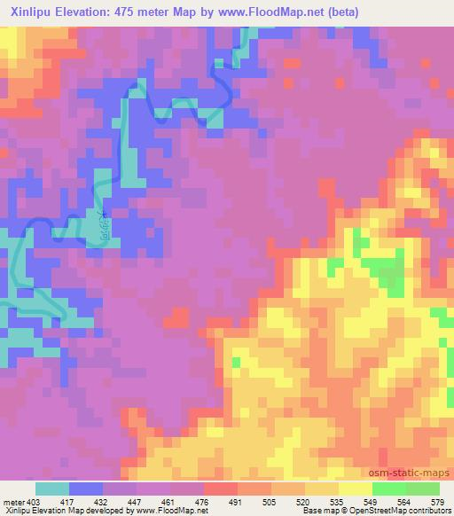 Xinlipu,China Elevation Map
