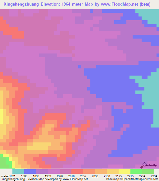 Xingshengzhuang,China Elevation Map