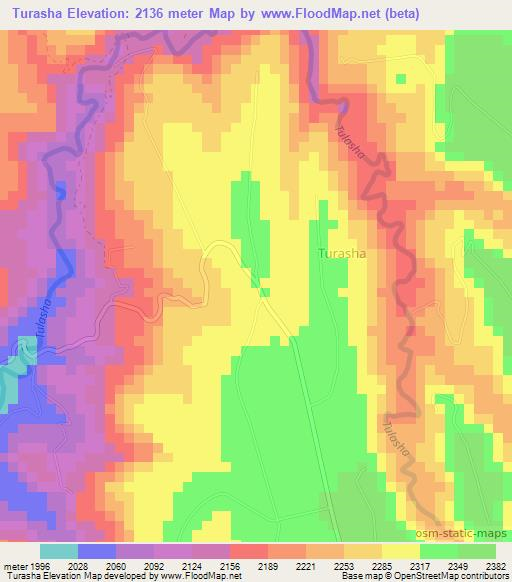Turasha,Kenya Elevation Map