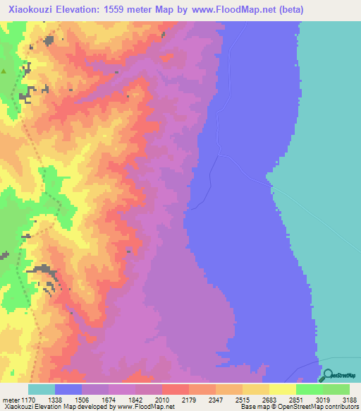 Xiaokouzi,China Elevation Map