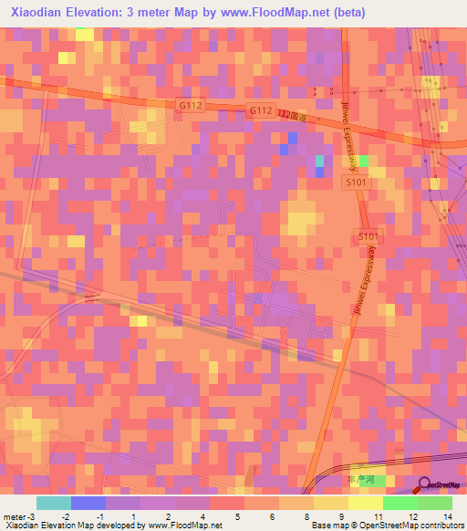 Xiaodian,China Elevation Map
