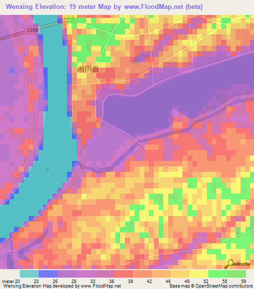 Wenxing,China Elevation Map
