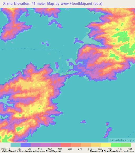 Xiahu,China Elevation Map