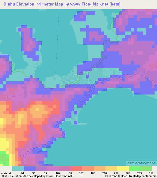 Xiahu,China Elevation Map