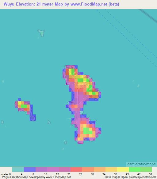 Wuyu,China Elevation Map