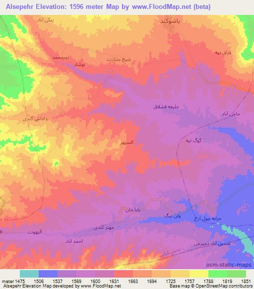 Alsepehr,Iran Elevation Map