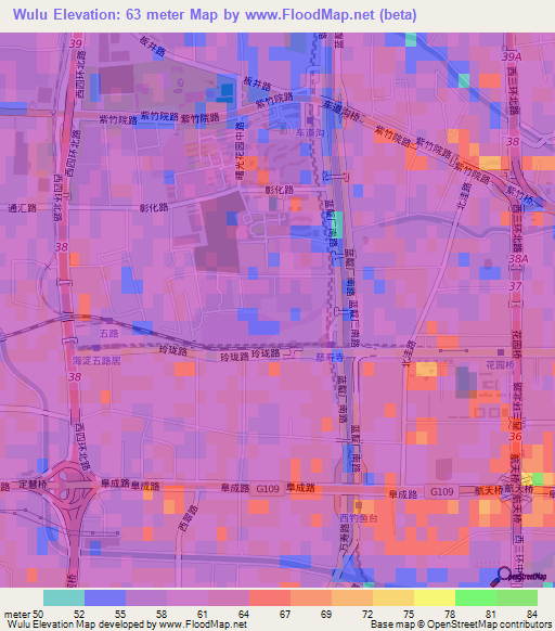 Wulu,China Elevation Map
