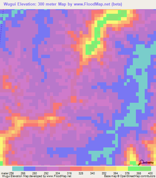 Wugui,China Elevation Map