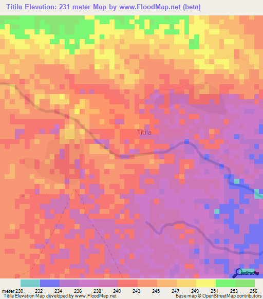 Titila,Kenya Elevation Map