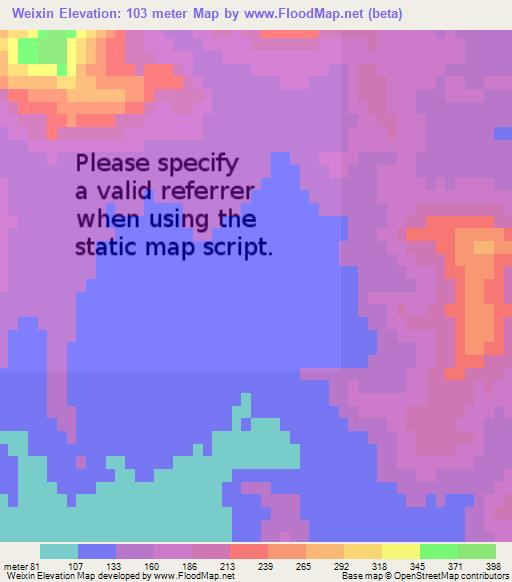 Weixin,China Elevation Map