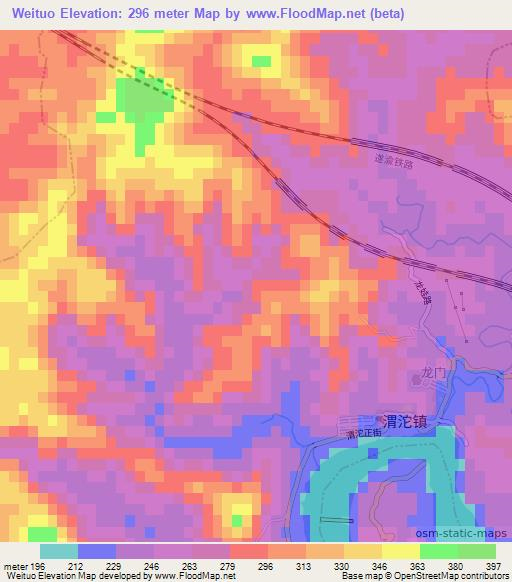 Weituo,China Elevation Map