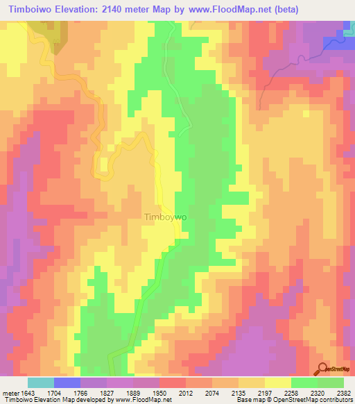 Timboiwo,Kenya Elevation Map