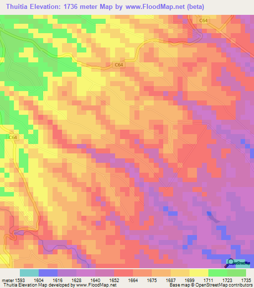 Thuitia,Kenya Elevation Map