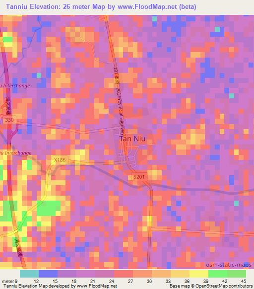 Tanniu,China Elevation Map