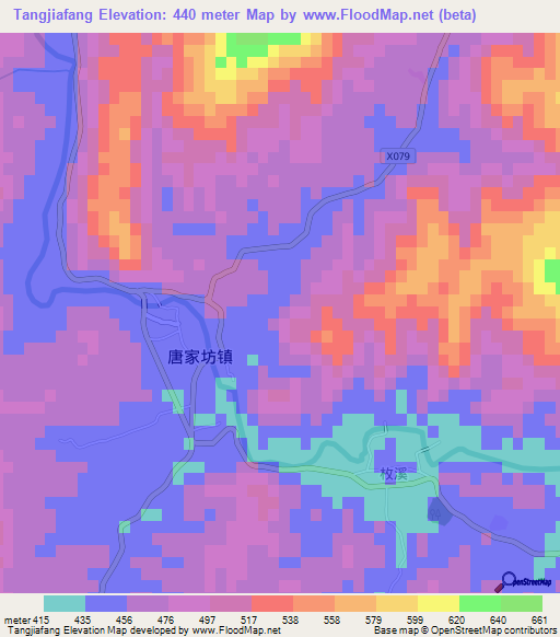 Tangjiafang,China Elevation Map