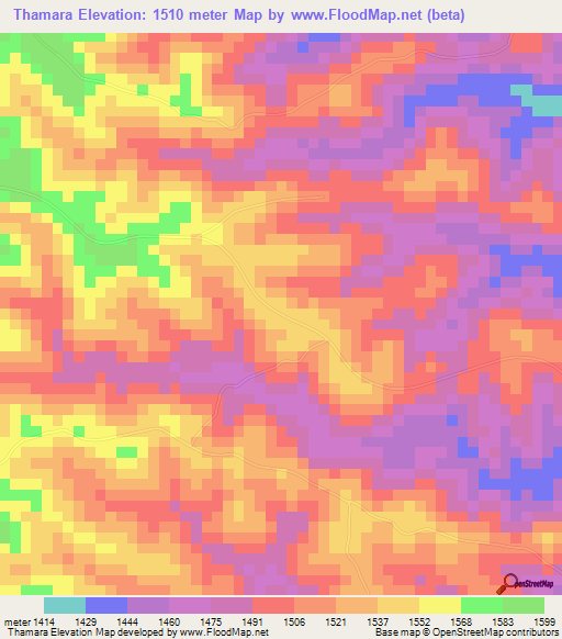 Thamara,Kenya Elevation Map