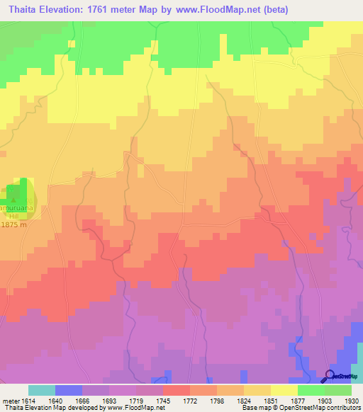 Thaita,Kenya Elevation Map
