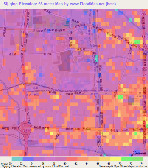 Sijiqing,China Elevation Map