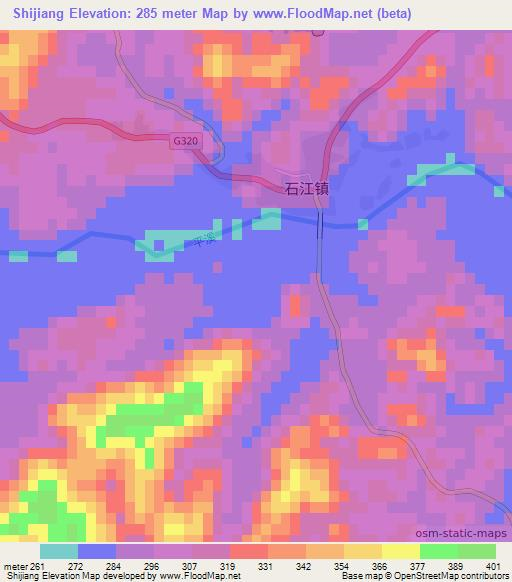 Shijiang,China Elevation Map